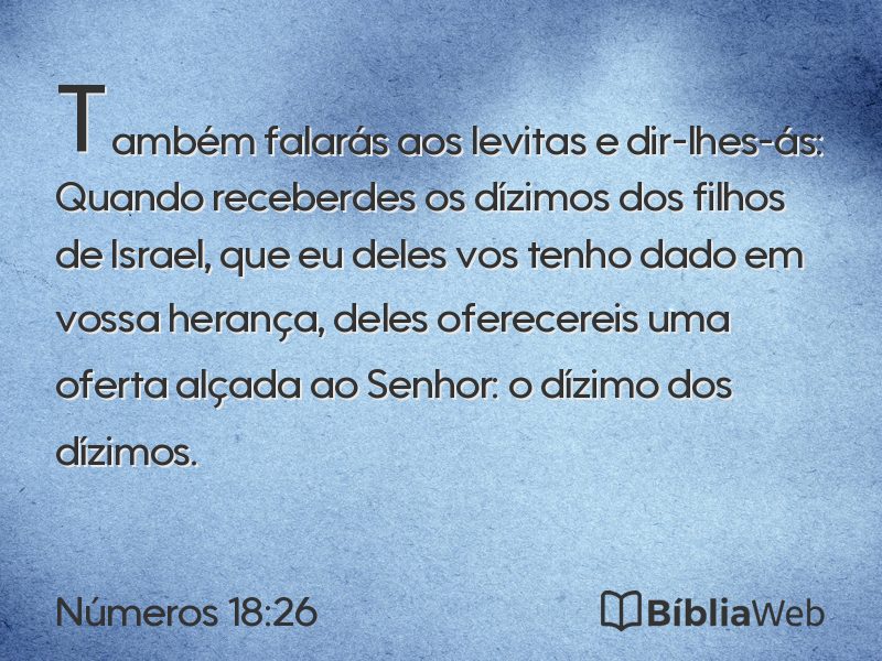 Números 18:26 em imagem para compartilhar