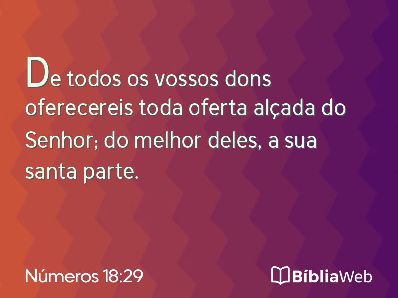Números 18:29 em imagem para compartilhar
