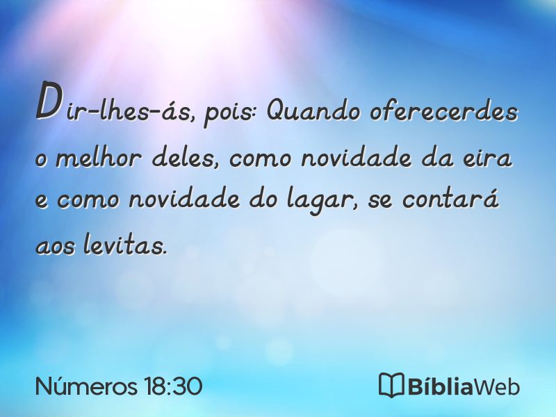 Números 18:30 em imagem para compartilhar