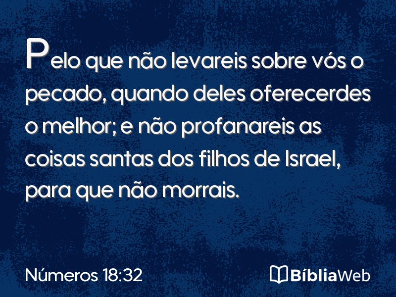 Números 18:32 em imagem para compartilhar