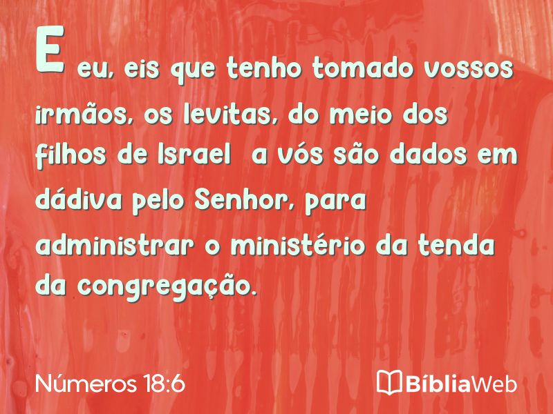 Números 18:6 em imagem para compartilhar