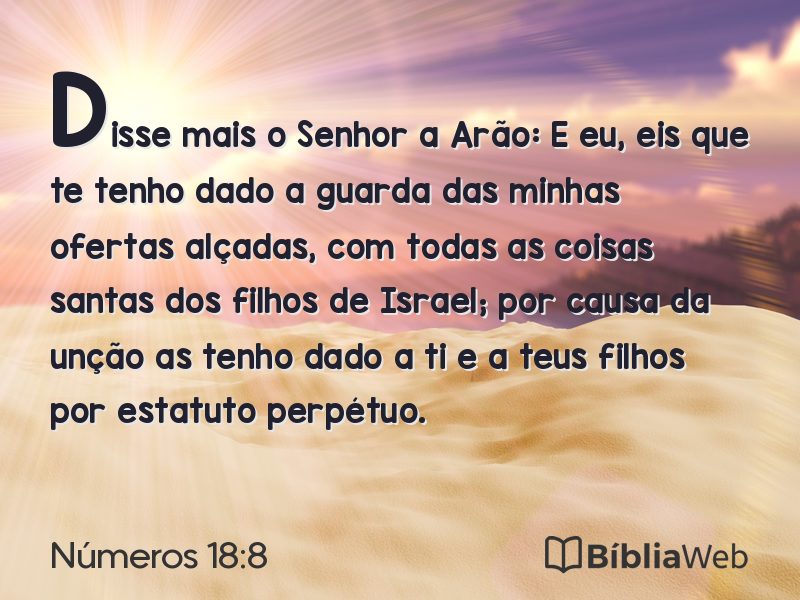 Números 18:8 em imagem para compartilhar