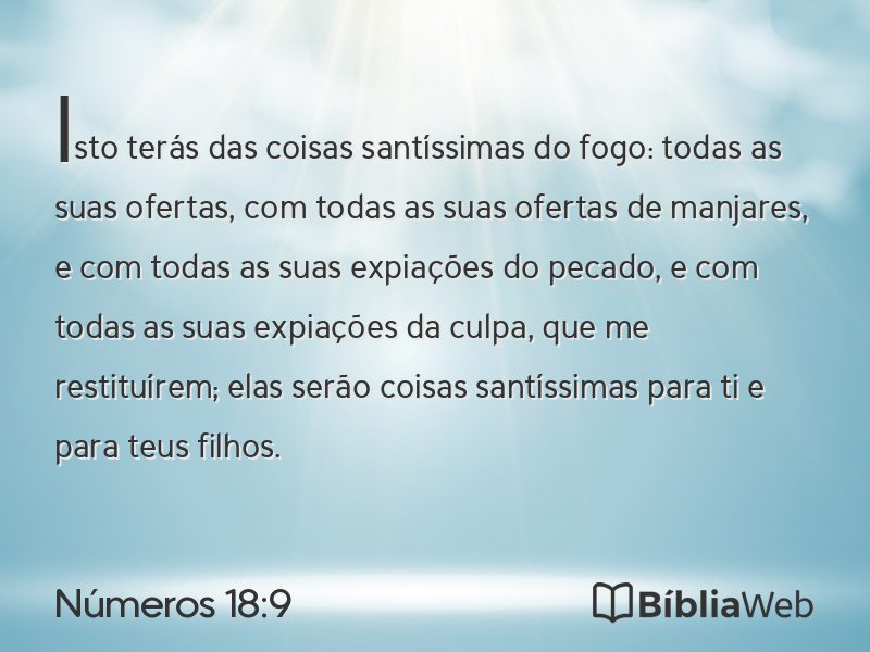 Números 18:9 em imagem para compartilhar