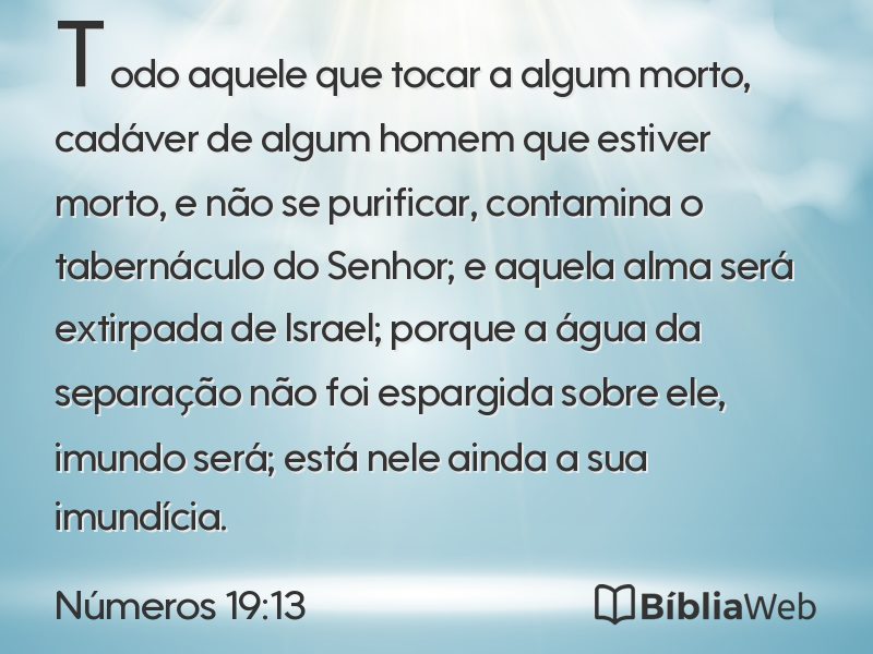 Números 19:13 em imagem para compartilhar