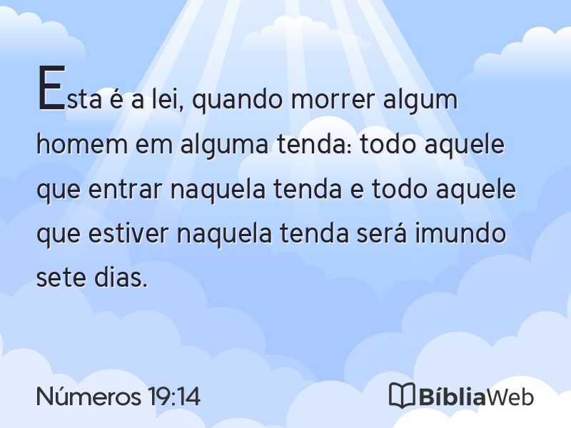 Números 19:14 em imagem para compartilhar