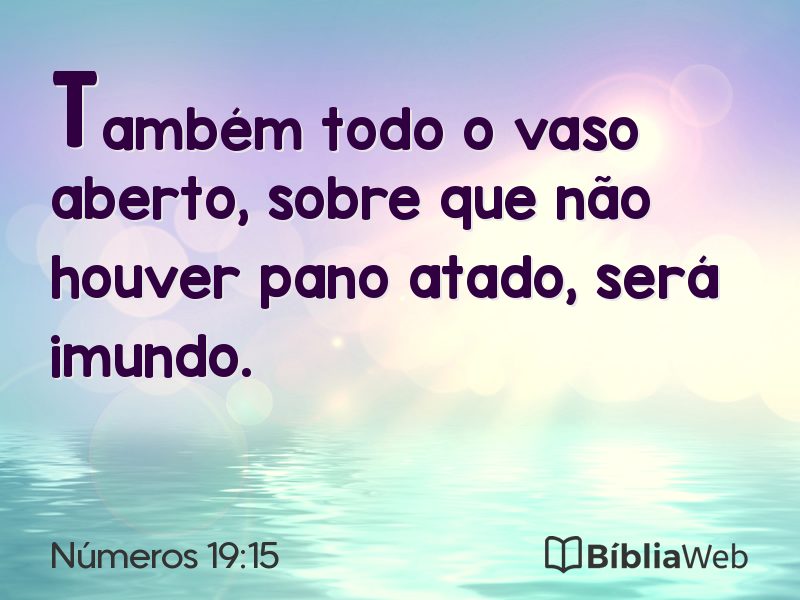 Números 19:15 em imagem para compartilhar