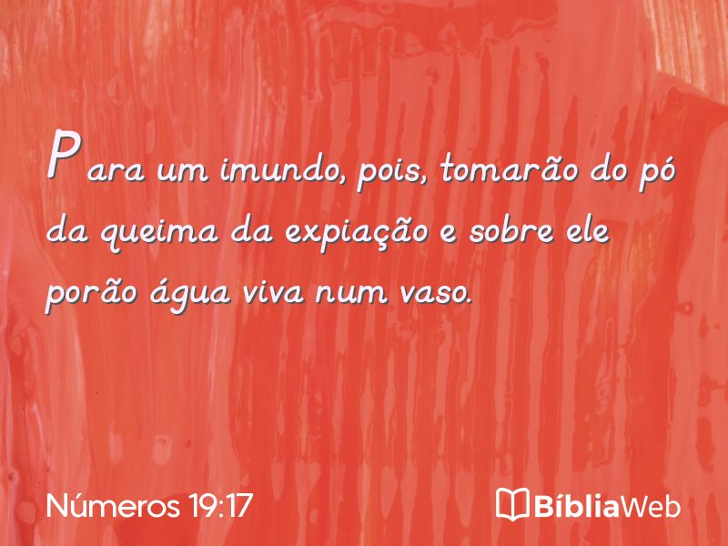 Números 19:17 em imagem para compartilhar