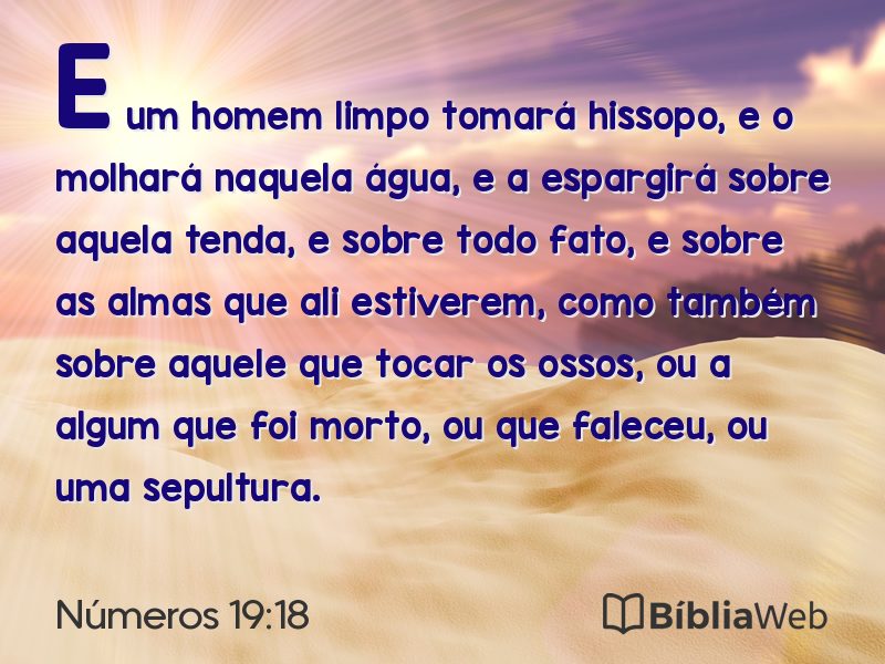 Números 19:18 em imagem para compartilhar