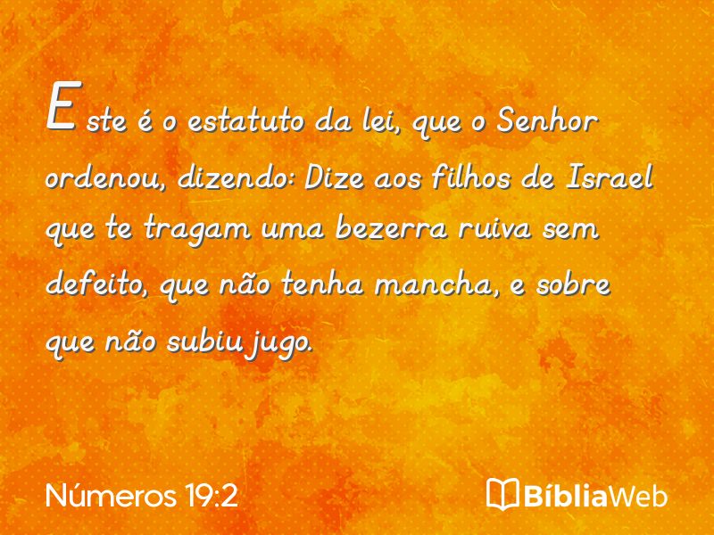 Números 19:2 em imagem para compartilhar