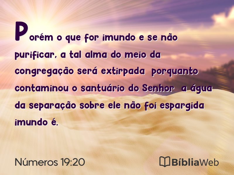 Números 19:20 em imagem para compartilhar