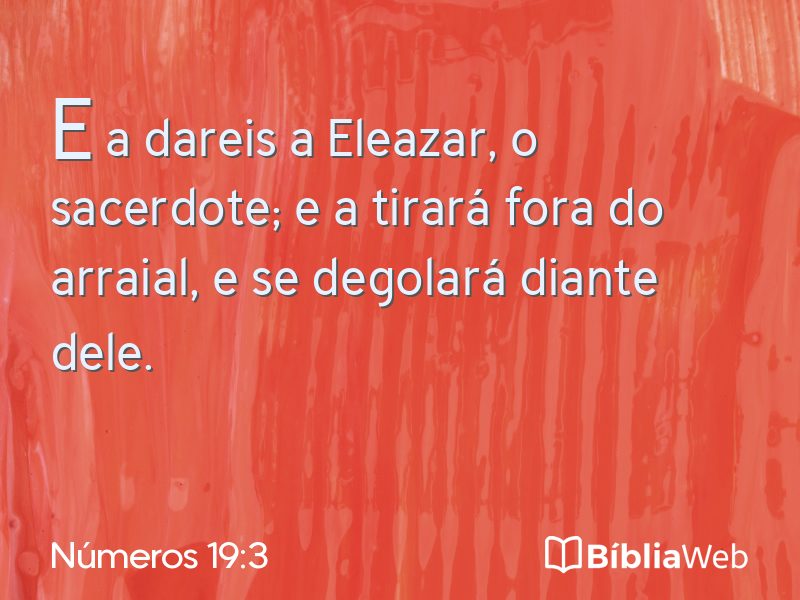 Números 19:3 em imagem para compartilhar