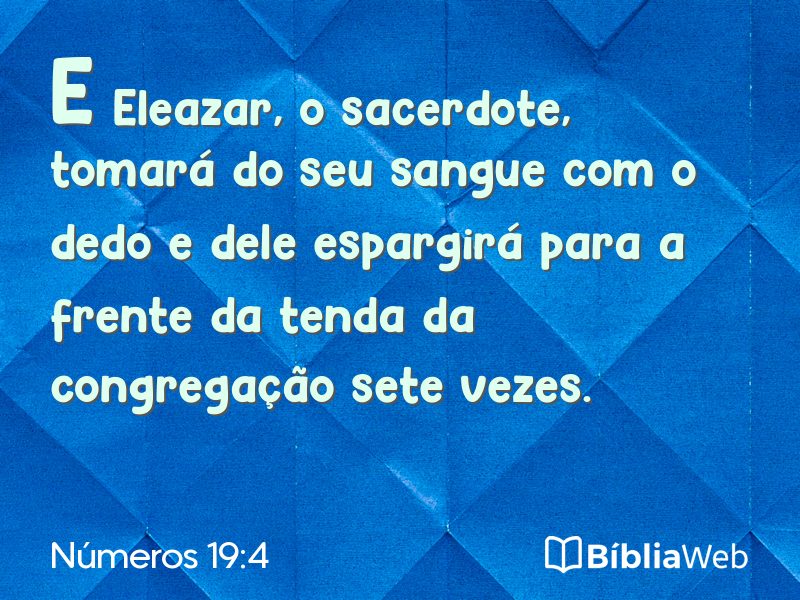 Números 19:4 em imagem para compartilhar