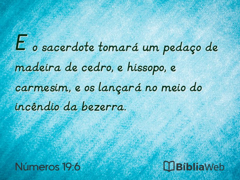 Números 19:6 em imagem para compartilhar