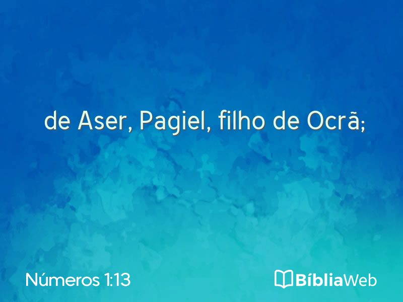 Números 1:13 em imagem para compartilhar