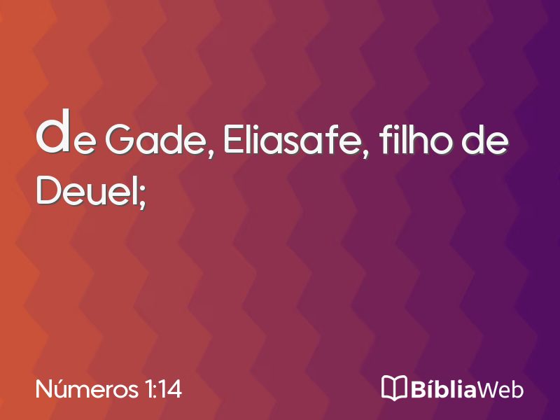 Números 1:14 em imagem para compartilhar