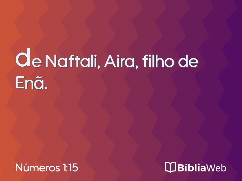 Números 1:15 em imagem para compartilhar