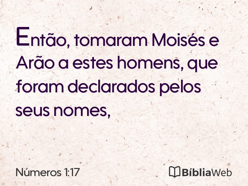 Números 1:17 em imagem para compartilhar