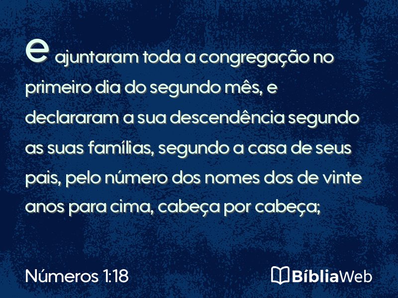 Números 1:18 em imagem para compartilhar