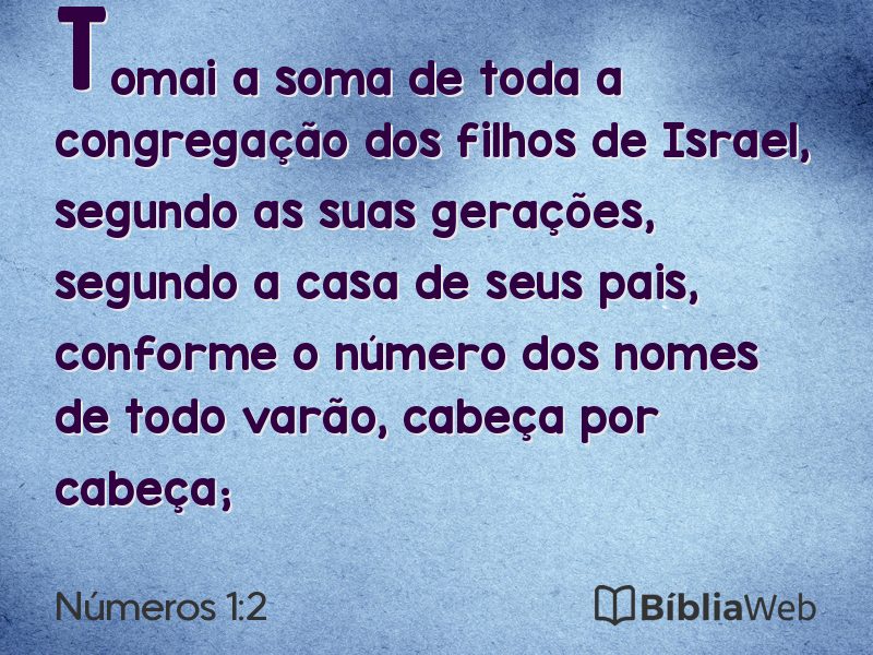 Números 1:2 em imagem para compartilhar