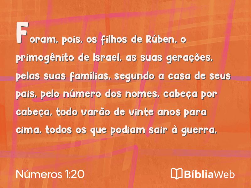 Números 1:20 em imagem para compartilhar