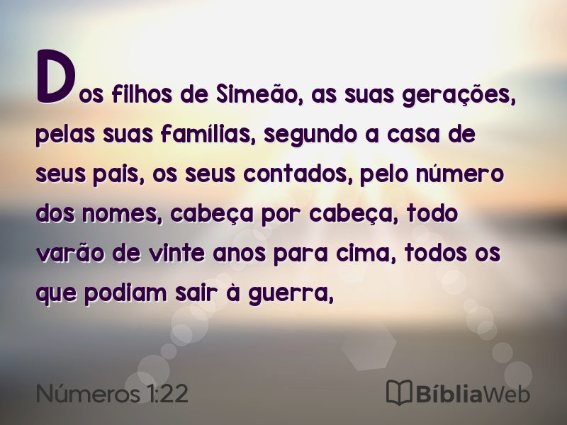 Números 1:22 em imagem para compartilhar