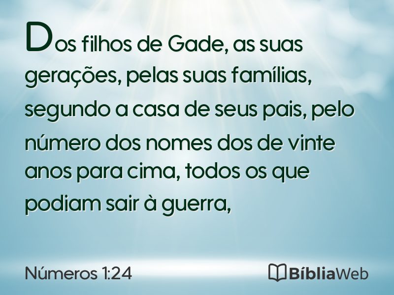 Números 1:24 em imagem para compartilhar