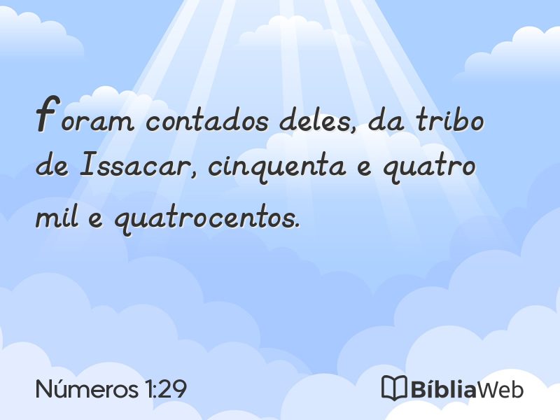 Números 1:29 em imagem para compartilhar