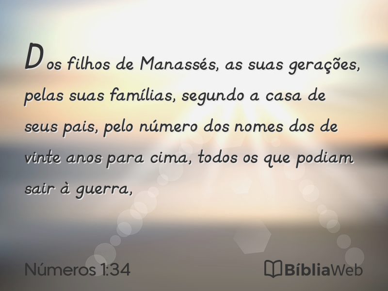 Números 1:34 em imagem para compartilhar