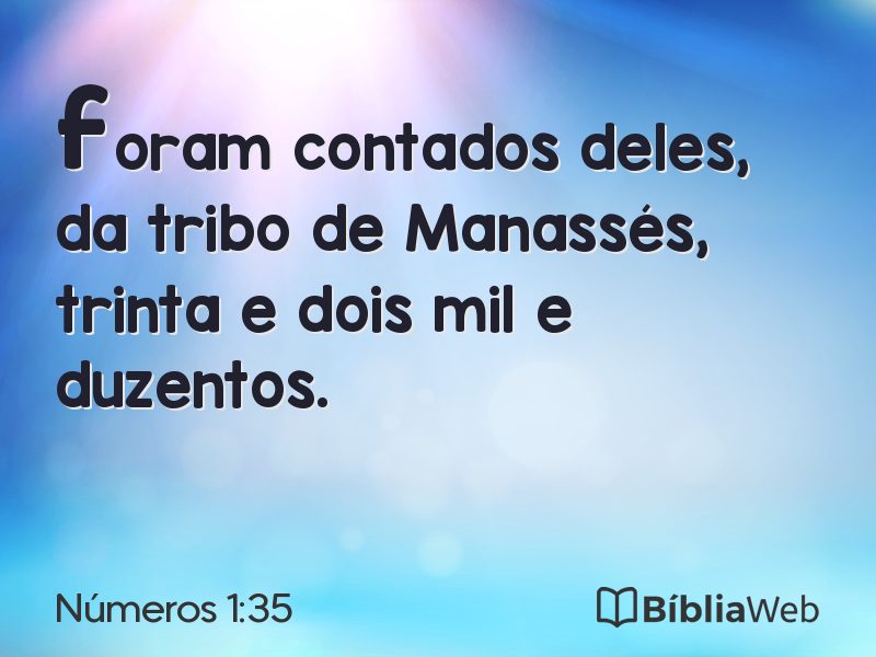 Números 1:35 em imagem para compartilhar