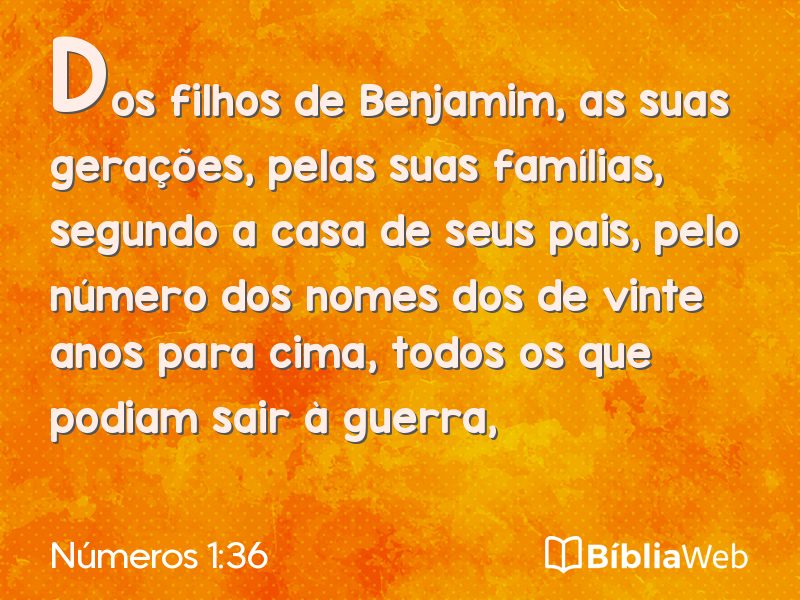 Números 1:36 em imagem para compartilhar
