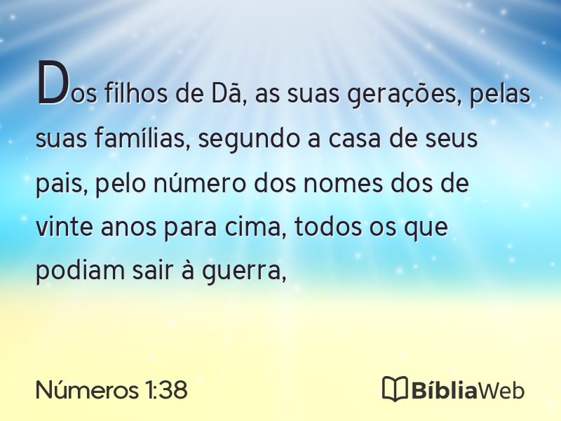 Números 1:38 em imagem para compartilhar