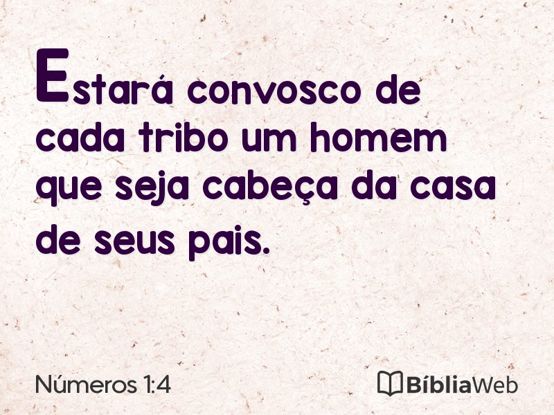 Números 1:4 em imagem para compartilhar