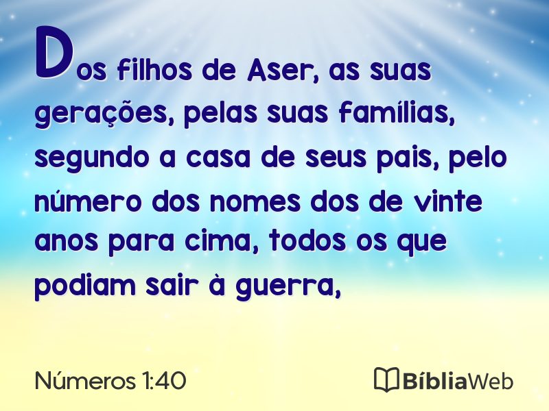 Números 1:40 em imagem para compartilhar