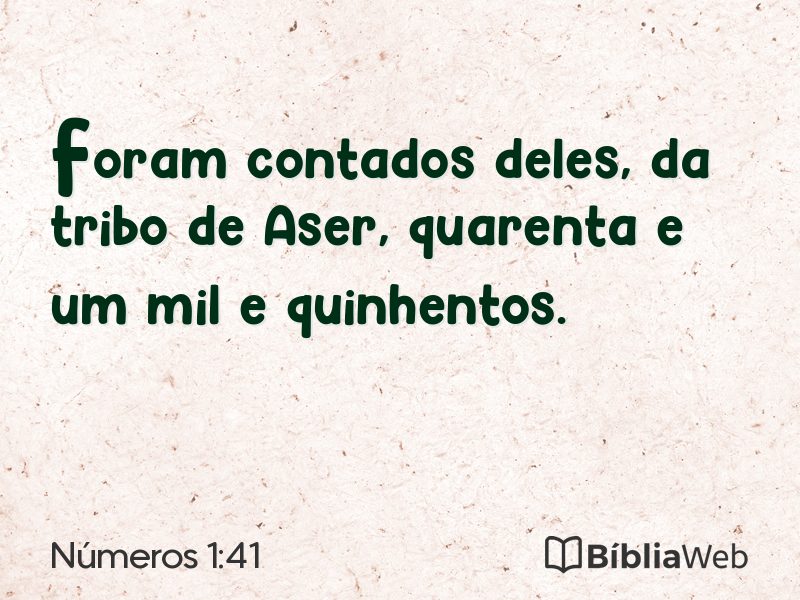 Números 1:41 em imagem para compartilhar