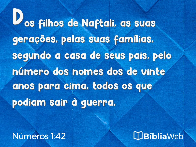 Números 1:42 em imagem para compartilhar