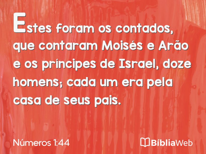 Números 1:44 em imagem para compartilhar
