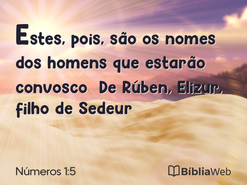 Números 1:5 em imagem para compartilhar