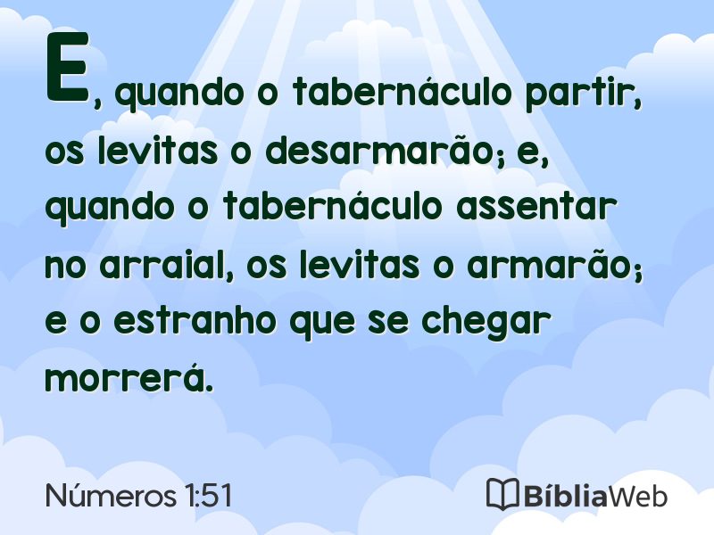 Números 1:51 em imagem para compartilhar