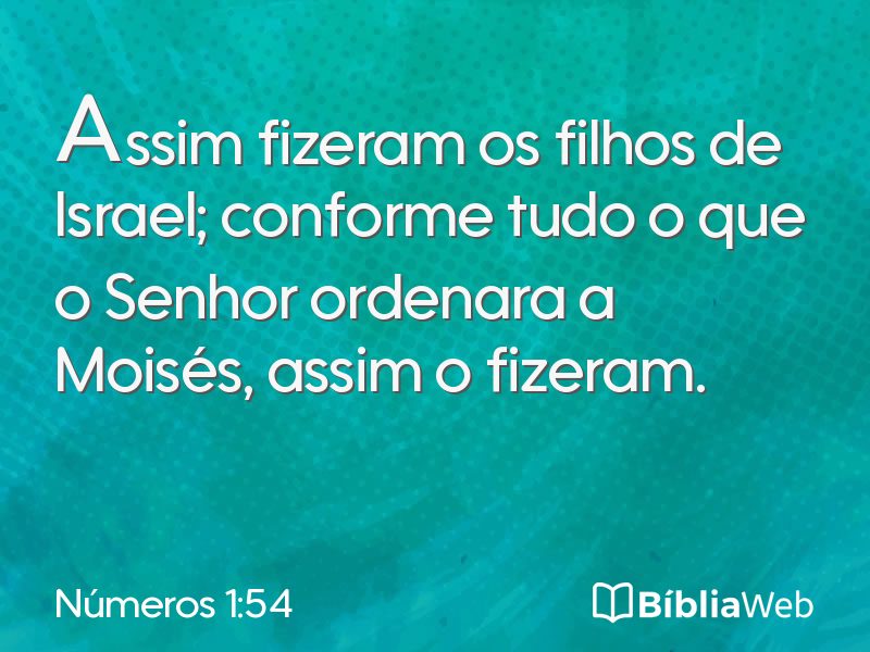 Números 1:54 em imagem para compartilhar