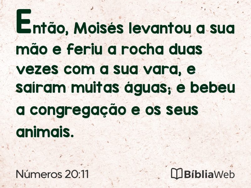 Números 20:11 em imagem para compartilhar