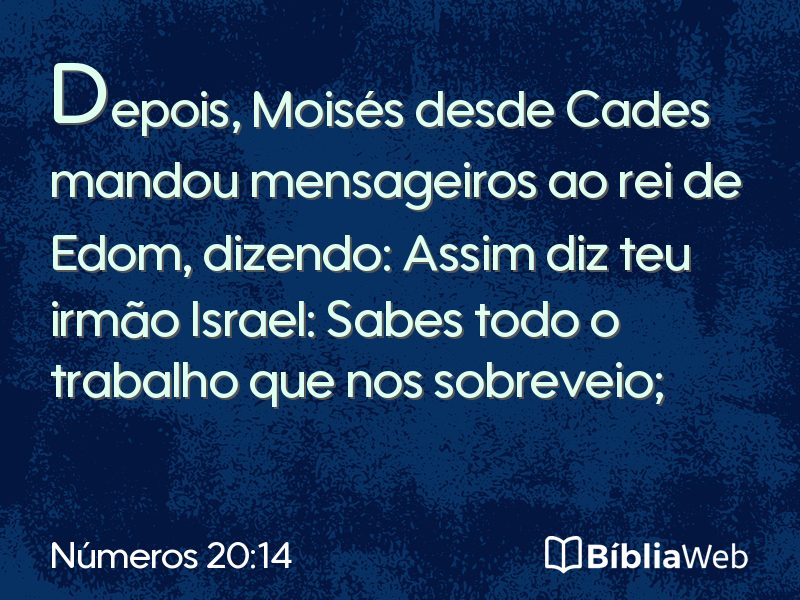 Números 20:14 em imagem para compartilhar