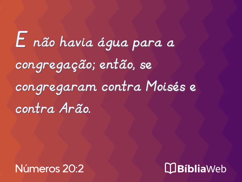 Números 20:2 em imagem para compartilhar