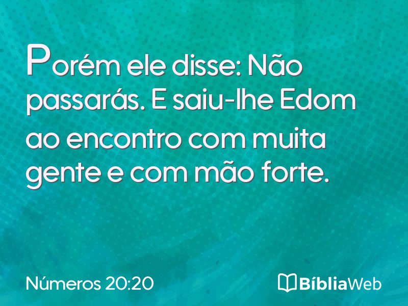 Números 20:20 em imagem para compartilhar