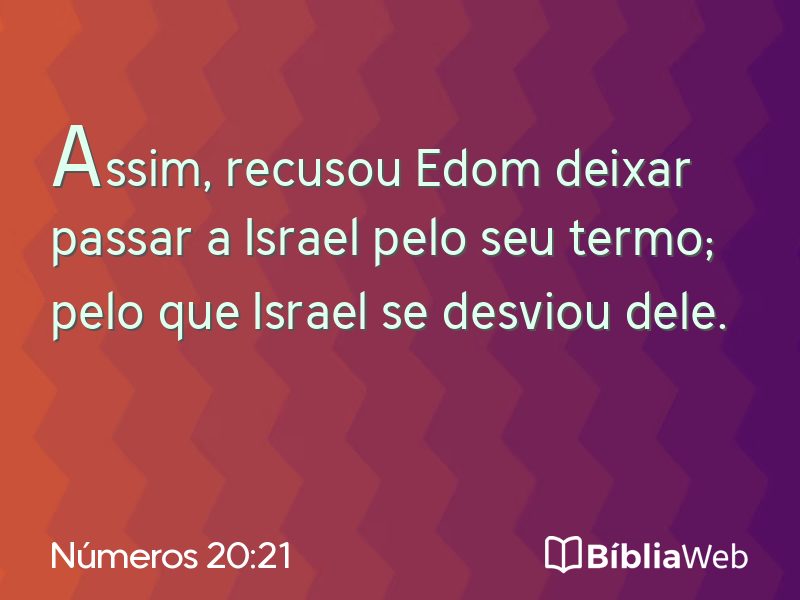 Números 20:21 em imagem para compartilhar