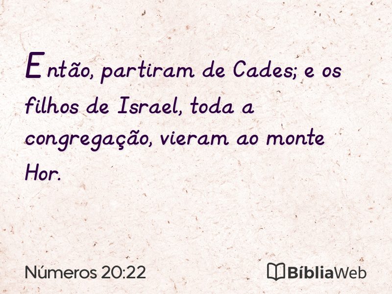 Números 20:22 em imagem para compartilhar