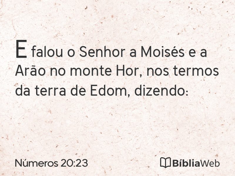Números 20:23 em imagem para compartilhar