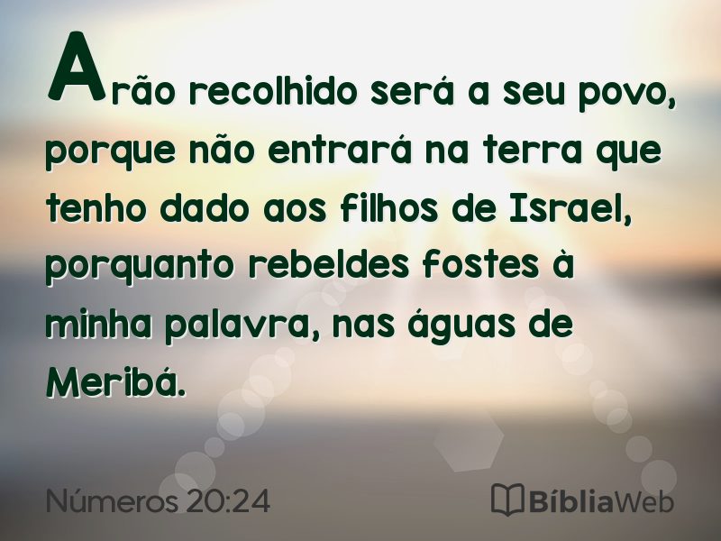 Números 20:24 em imagem para compartilhar