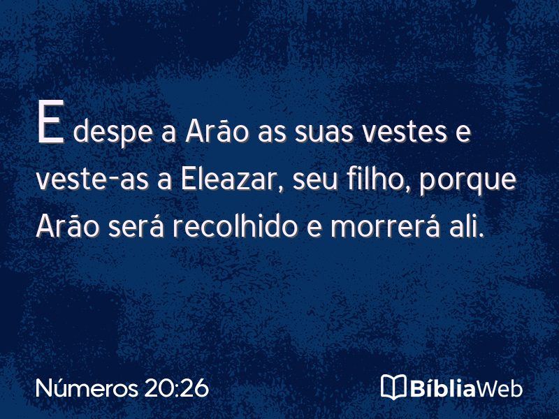 Números 20:26 em imagem para compartilhar