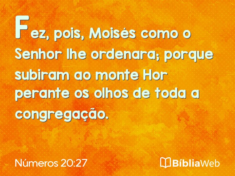 Números 20:27 em imagem para compartilhar