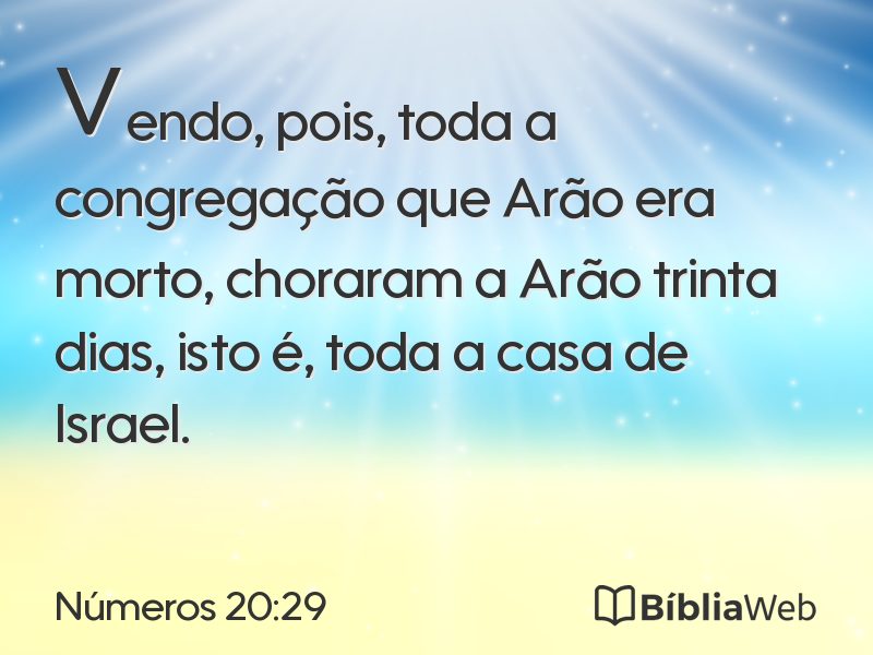 Números 20:29 em imagem para compartilhar